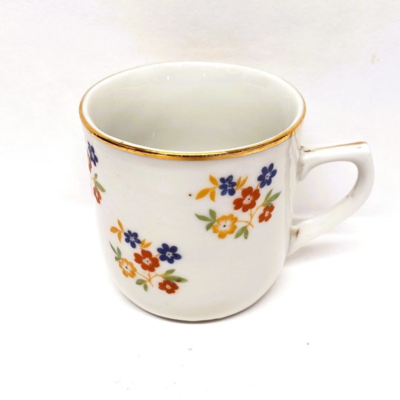 1940s Bareuther Waldsassen Demitasse Tea Cup Flower Gold Gilt US Zone Germany - Picture 3 of 6